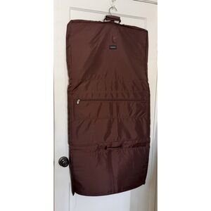 Briggs &‎ Riley Garment Bag Brown Full Zip Nylon Tri-Fold Luggage Full Zip Suit